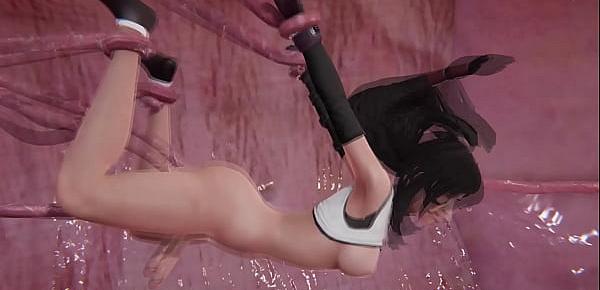  Final Fantasy - Futa Tifa Lockhart creampied by tentacles - 3D Porn